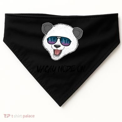 Panda Equalizer Party Rave Techno Vacation Vacay Mode On Gift USA-Made Doggie Bandana