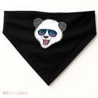 Panda Equalizer Party Rave Techno Vacation Vacay Mode On Gift USA-Made Doggie Bandana thumb 0
