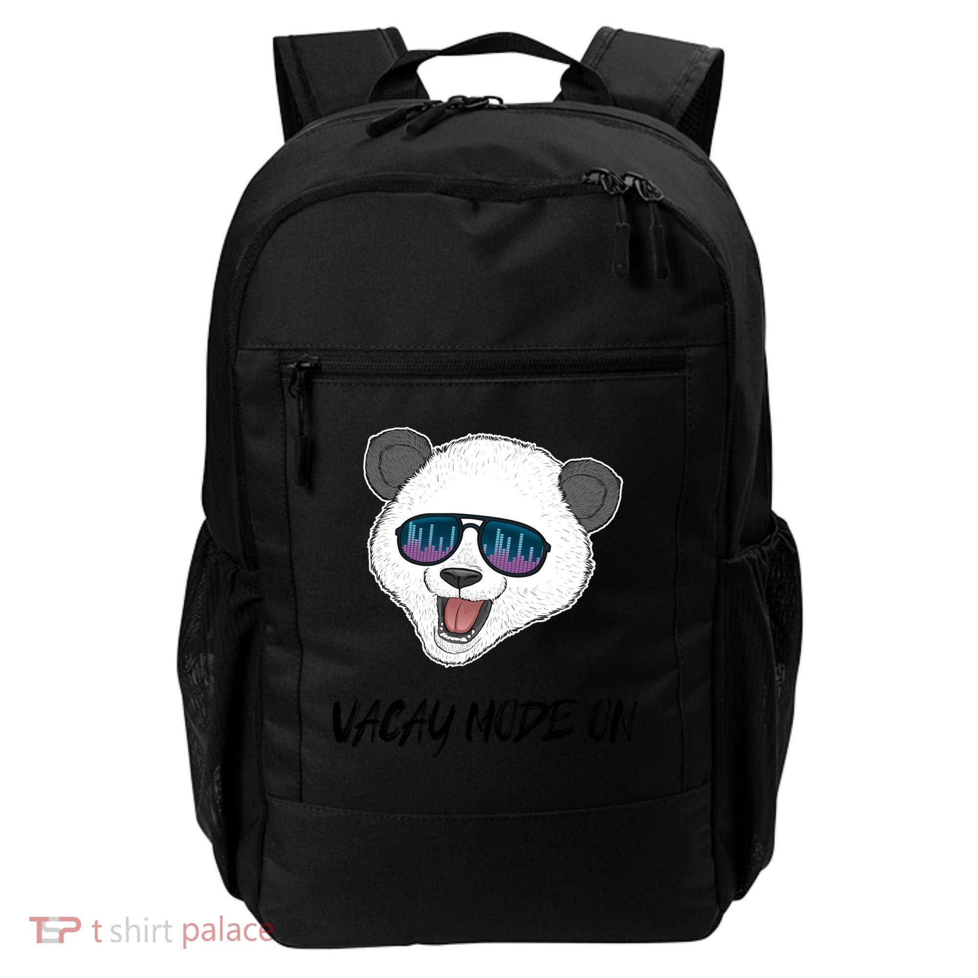 Panda Equalizer Party Rave Techno Vacation Vacay Mode On Gift Backpack