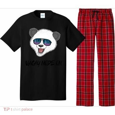 Panda Equalizer Party Rave Techno Vacation Vacay Mode On Gift Pajama Set