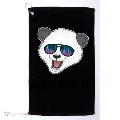 Panda Equalizer Party Rave Techno Vacation Vacay Mode On Gift Golf Towel