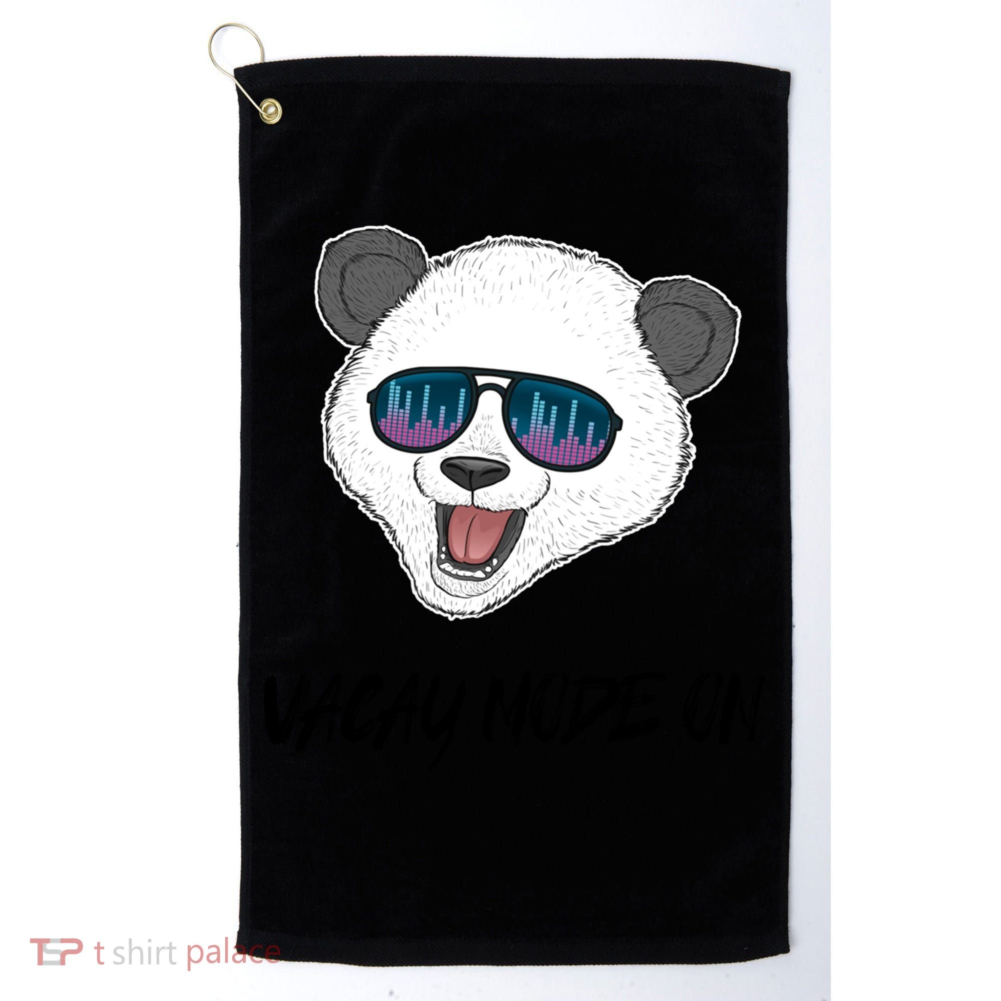 Panda Equalizer Party Rave Techno Vacation Vacay Mode On Gift Golf Towel