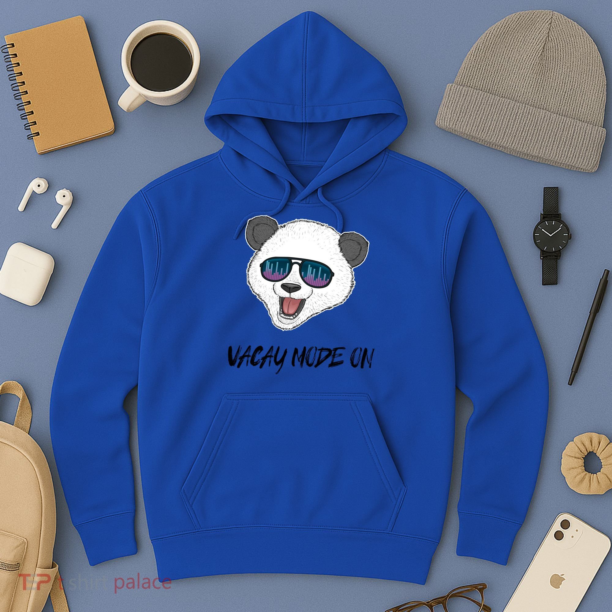 Panda Equalizer Party Rave Techno Vacation Vacay Mode On Gift Hoodie