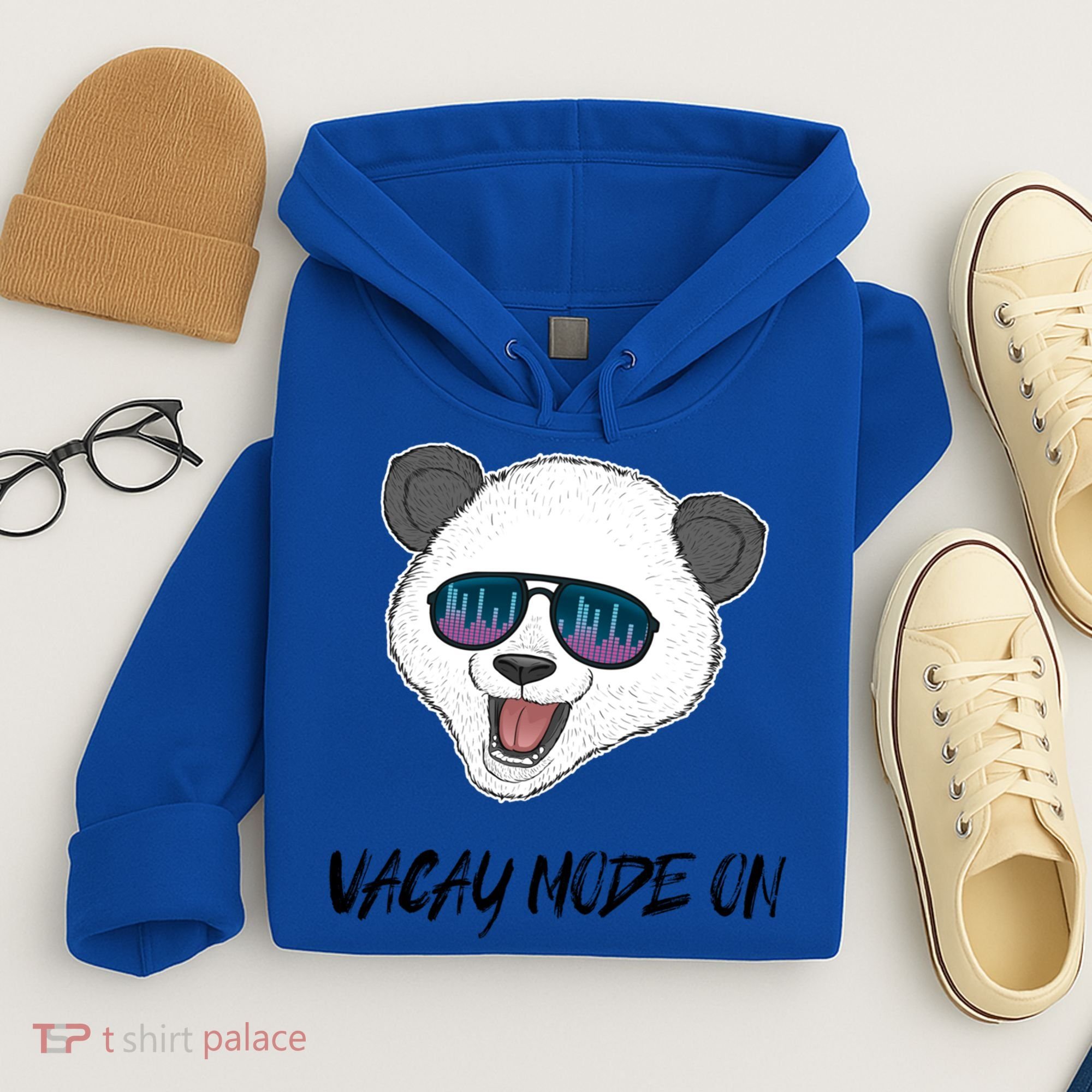 Panda Equalizer Party Rave Techno Vacation Vacay Mode On Gift Hoodie