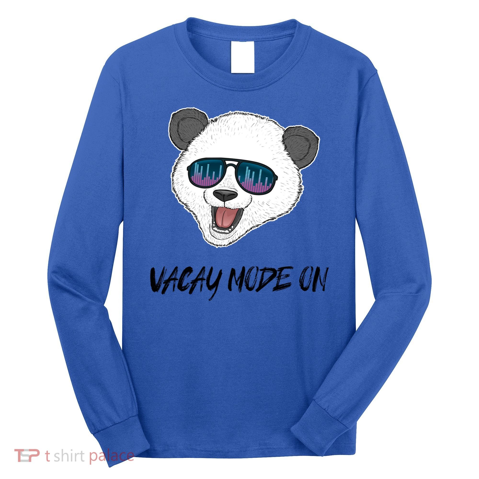 Panda Equalizer Party Rave Techno Vacation Vacay Mode On Gift Long Sleeve Shirt