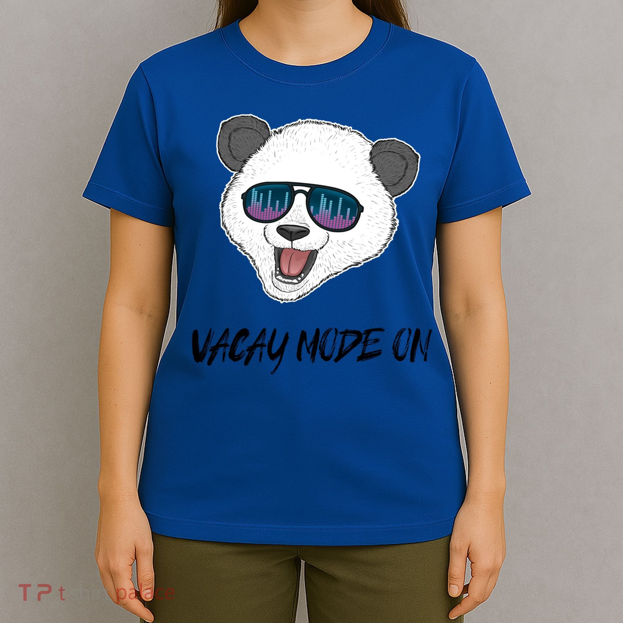 Panda Equalizer Party Rave Techno Vacation Vacay Mode On Gift T-Shirt