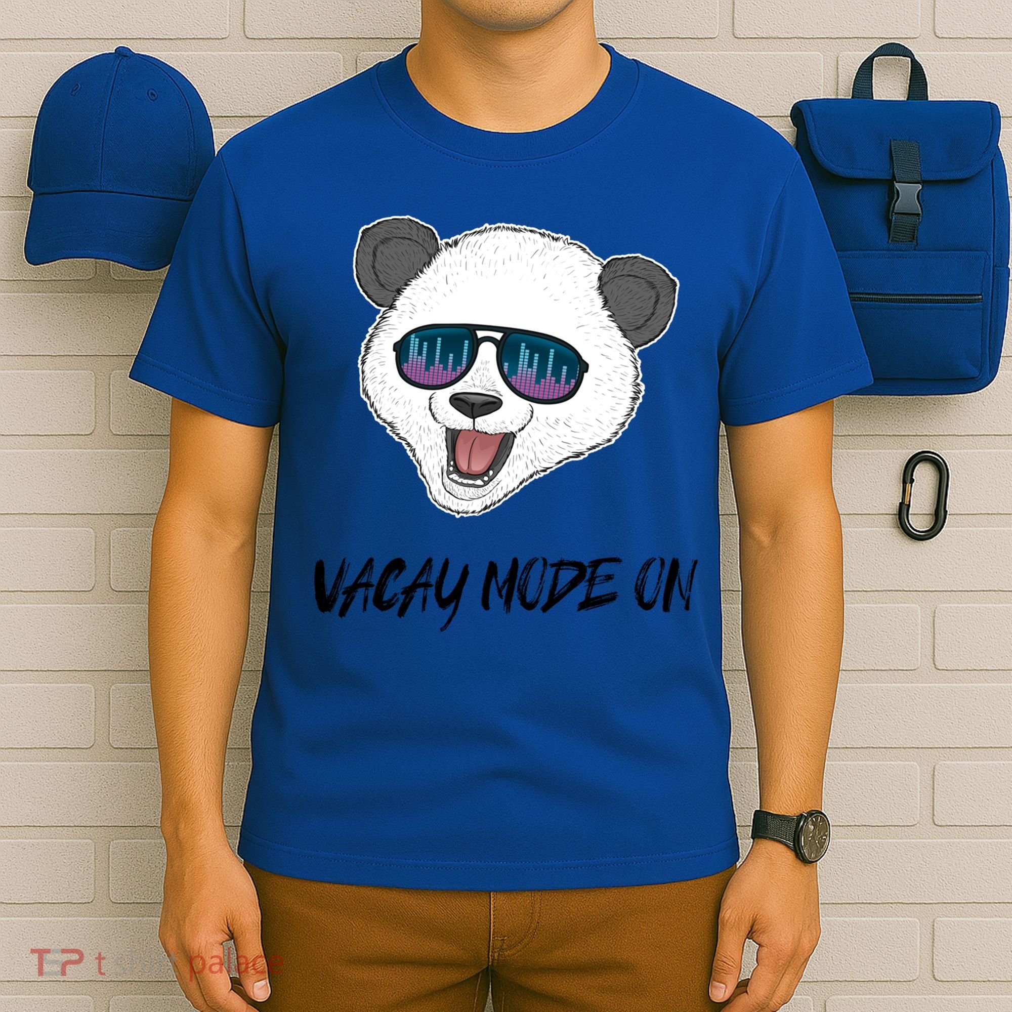 Panda Equalizer Party Rave Techno Vacation Vacay Mode On Gift T-Shirt