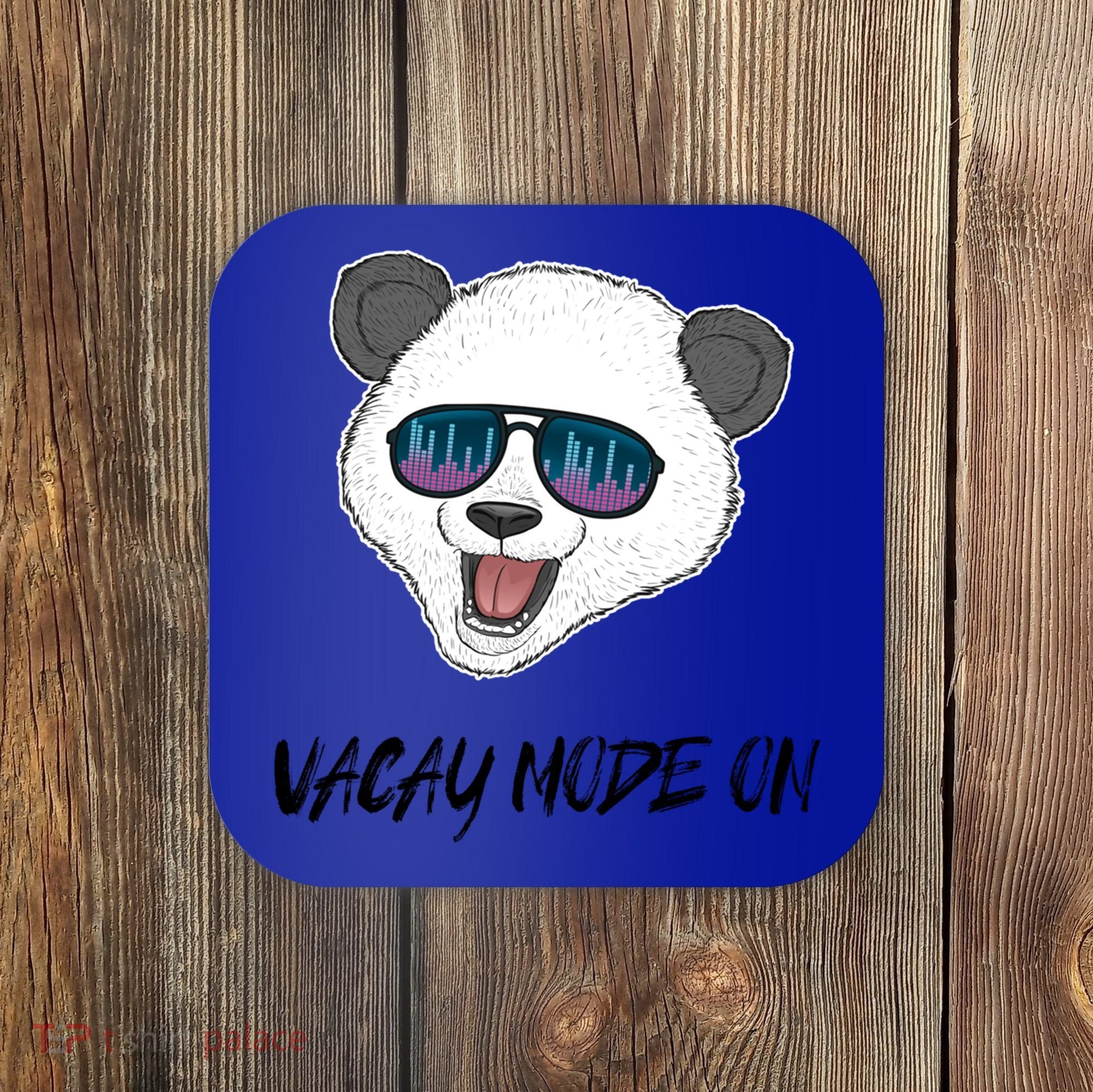 Panda Equalizer Party Rave Techno Vacation Vacay Mode On Gift Coaster
