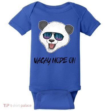 Panda Equalizer Party Rave Techno Vacation Vacay Mode On Gift Baby Bodysuit
