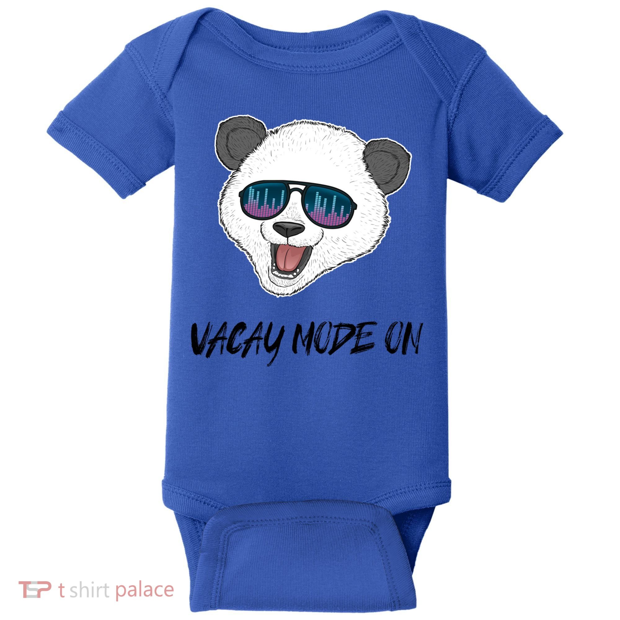 Panda Equalizer Party Rave Techno Vacation Vacay Mode On Gift Baby Bodysuit