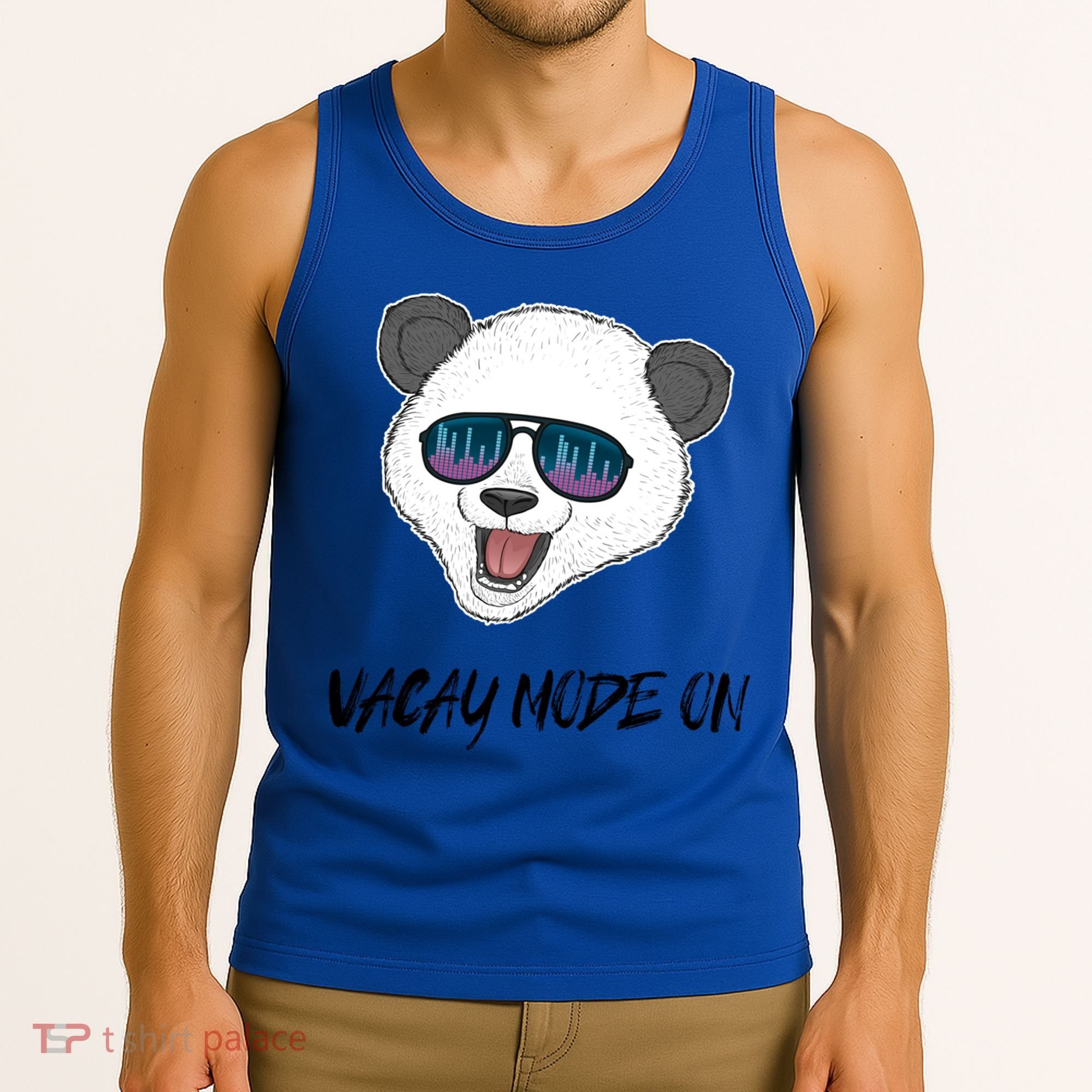 Panda Equalizer Party Rave Techno Vacation Vacay Mode On Gift Tank Top