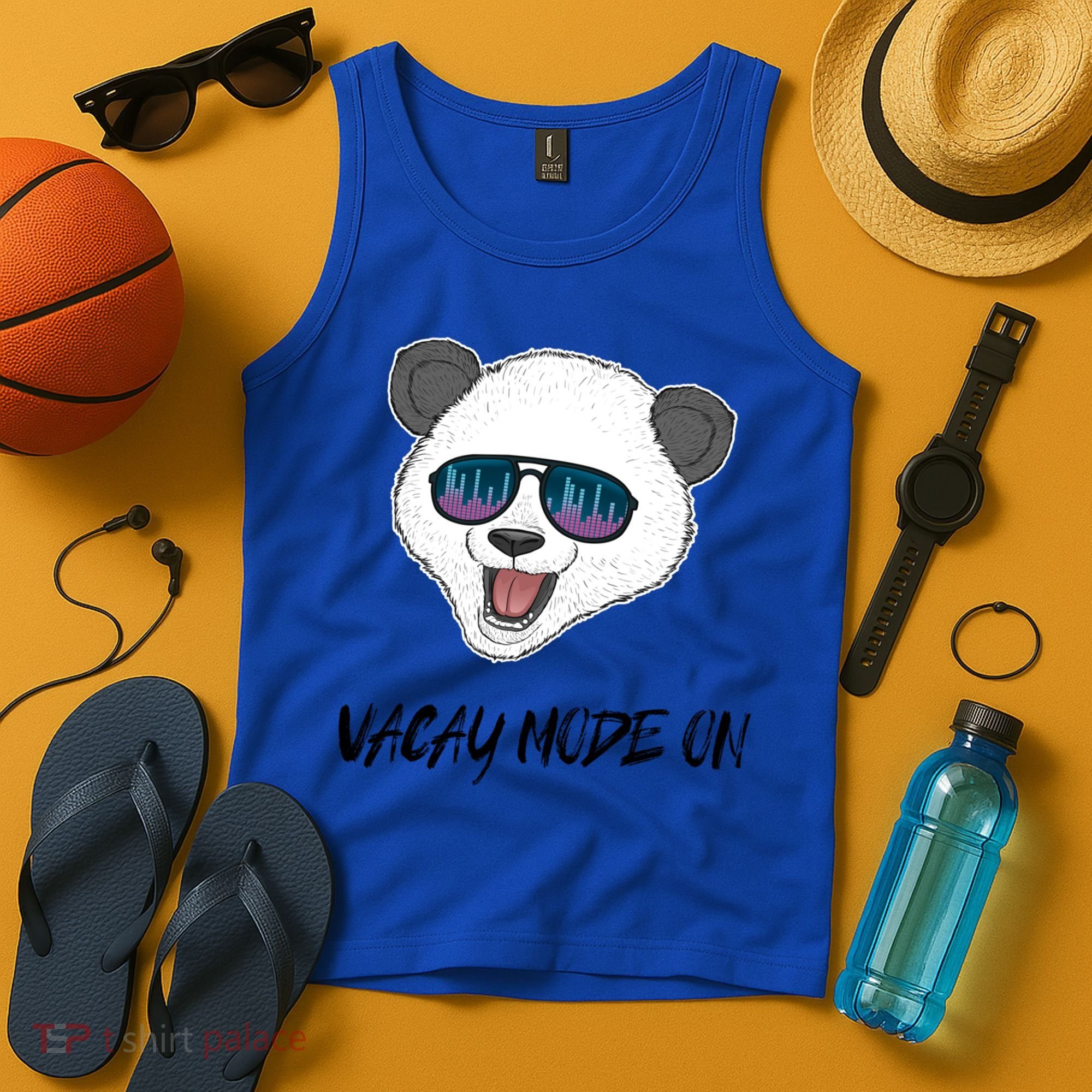 Panda Equalizer Party Rave Techno Vacation Vacay Mode On Gift Tank Top