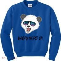Panda Equalizer Party Rave Techno Vacation Vacay Mode On Gift Kids Sweatshirt thumb 0