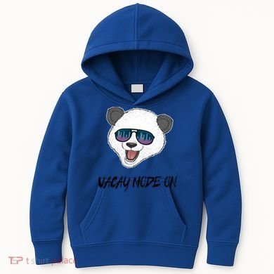 Panda Equalizer Party Rave Techno Vacation Vacay Mode On Gift Kids Hoodie