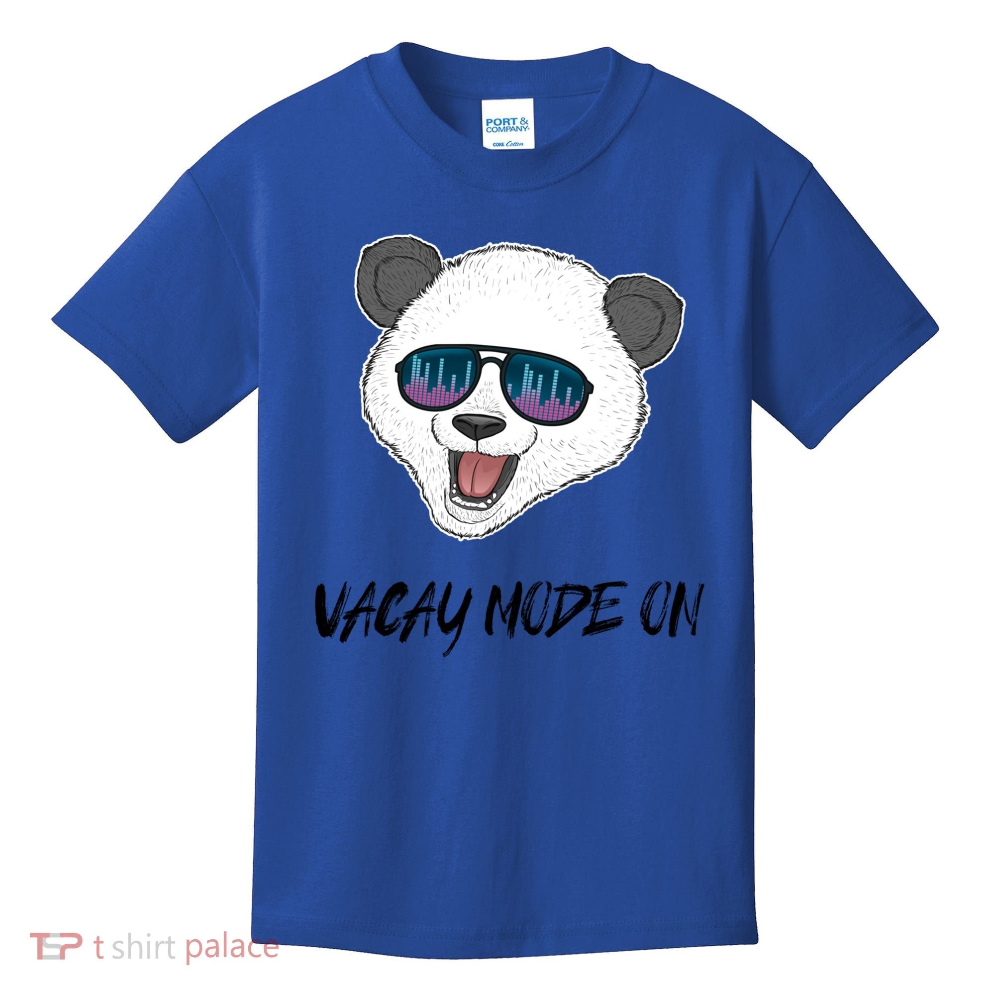 Panda Equalizer Party Rave Techno Vacation Vacay Mode On Gift Kids T-Shirt