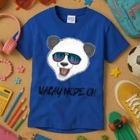 Panda Equalizer Party Rave Techno Vacation Vacay Mode On Gift Kids T-Shirt thumb 3