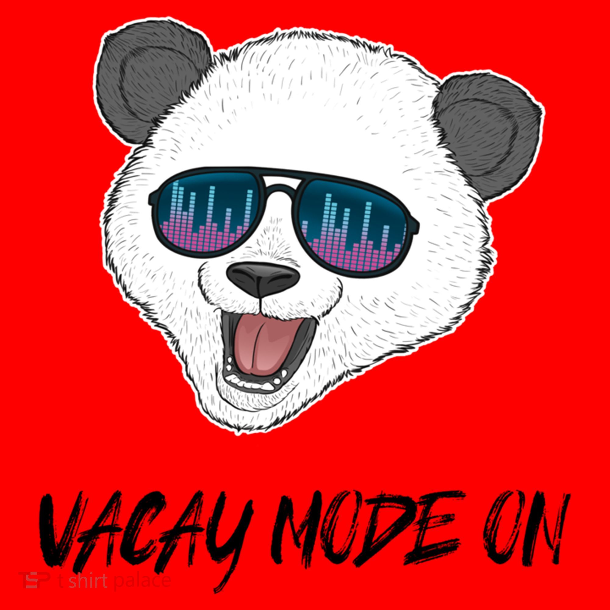 Panda Equalizer Party Rave Techno Vacation Vacay Mode On Gift Santa Hat