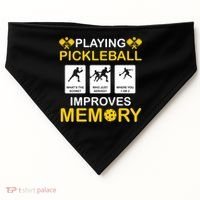 Pickleball Expert Playing Pickleball Improves Memory Gift USA-Made Doggie Bandana thumb 0