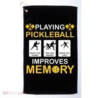 Pickleball Expert Playing Pickleball Improves Memory Gift Golf Towel thumb 0