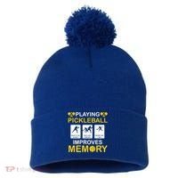 Pickleball Expert Playing Pickleball Improves Memory Gift Pom Pom 12in Knit Beanie thumb 0