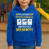 Pickleball Expert Playing Pickleball Improves Memory Gift Kids Hoodie thumb 3