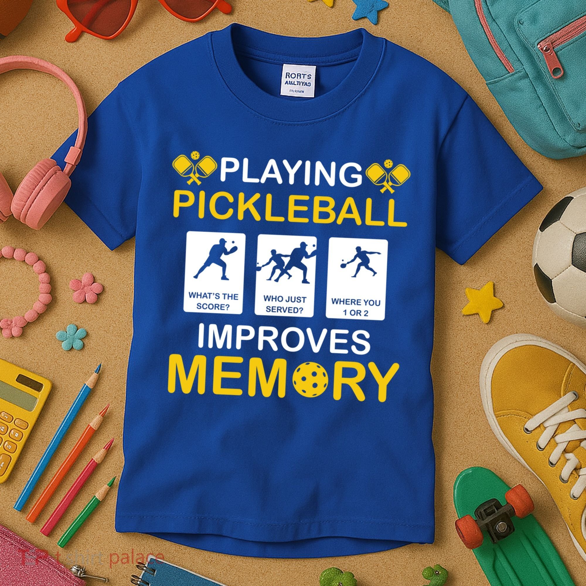 Pickleball Expert Playing Pickleball Improves Memory Gift Kids T-Shirt