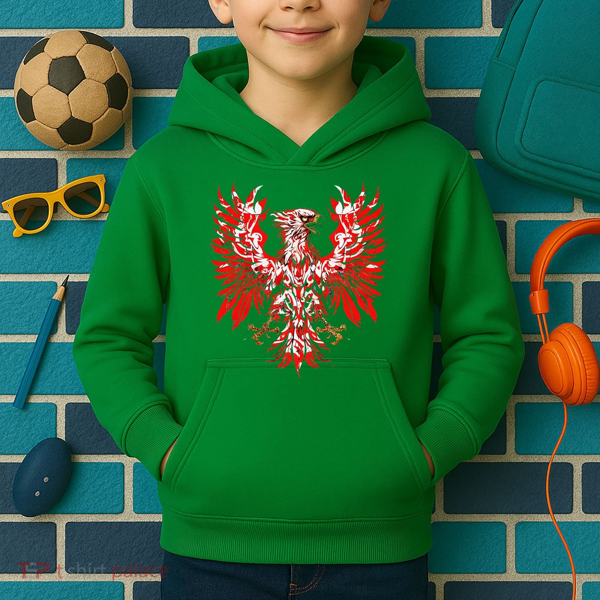Polish Eagle Poland Polska Polish Eagle Polish Flag Kids Hoodie