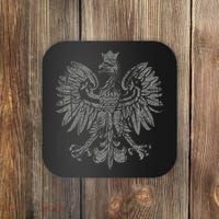 Polish Eagle Poland Coat Of Arms Polish Pride Retro Flag Coaster thumb 0