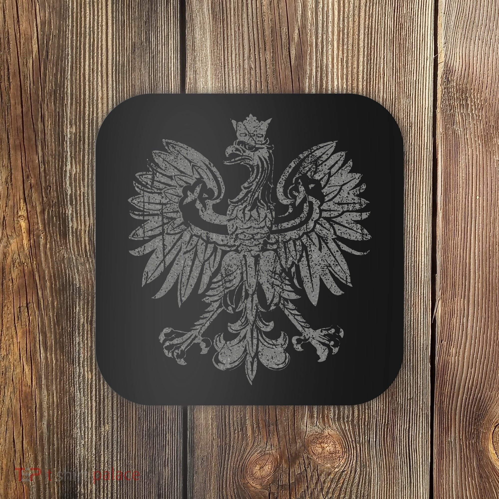 Polish Eagle Poland Coat Of Arms Polish Pride Retro Flag Coaster