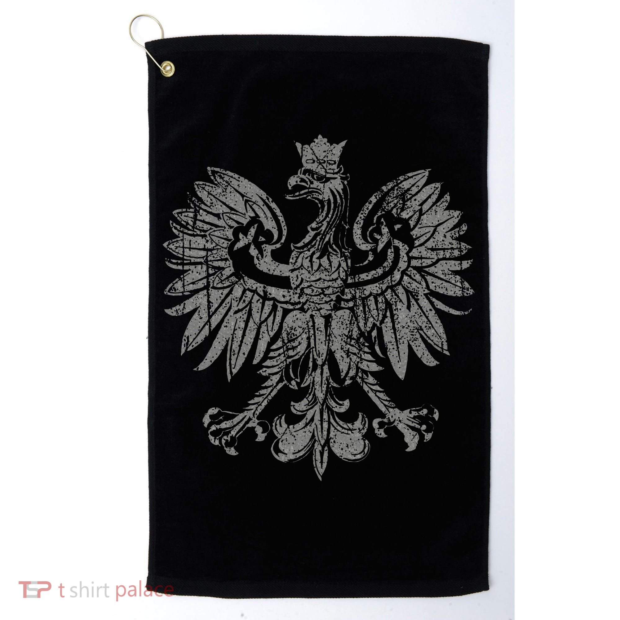 Polish Eagle Poland Coat Of Arms Polish Pride Retro Flag Golf Towel