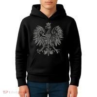 Polish Eagle Poland Coat Of Arms Polish Pride Retro Flag Kids Hoodie thumb 4