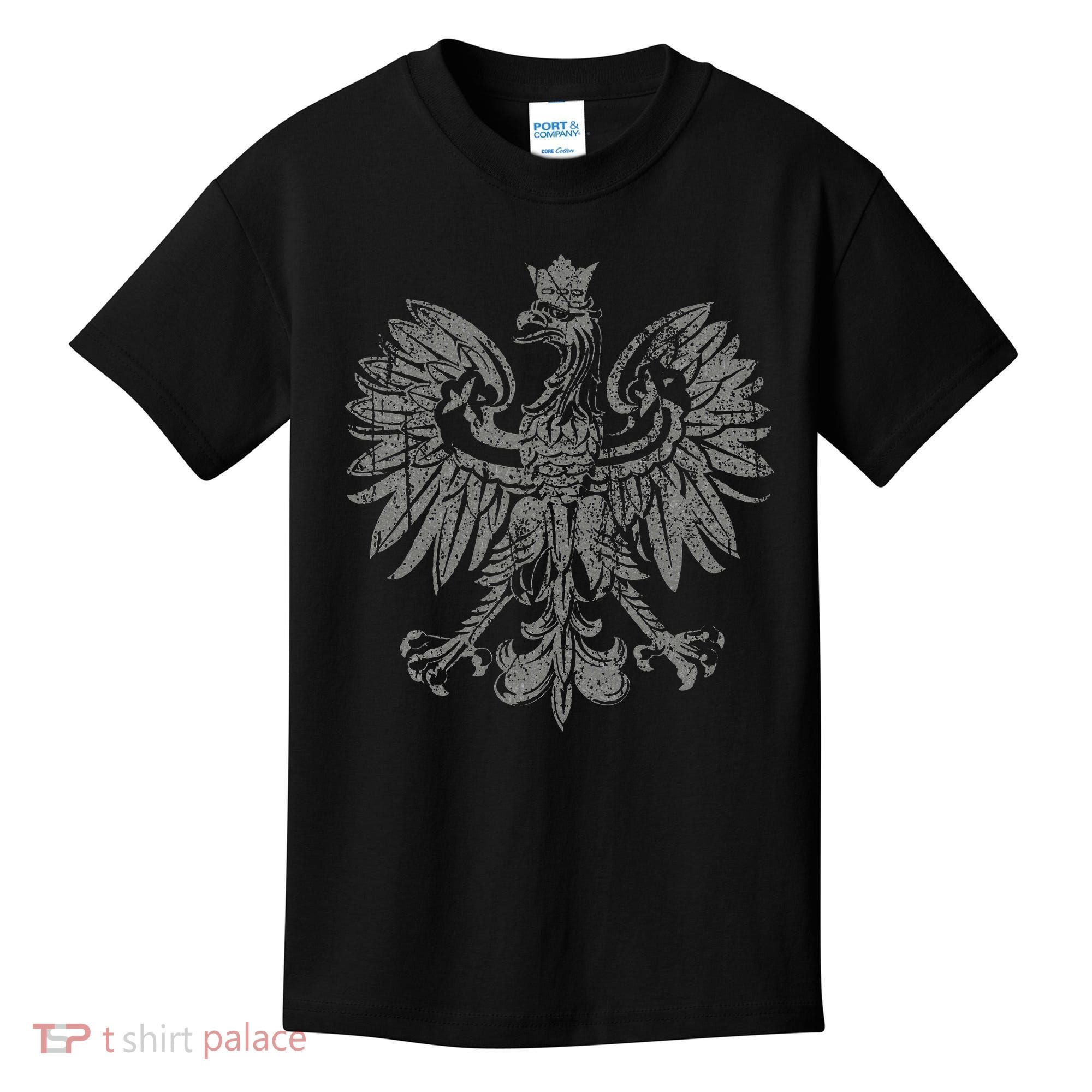 Polish Eagle Poland Coat Of Arms Polish Pride Retro Flag Kids T-Shirt