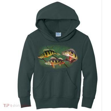 Perch Wild Life Fish Kids Hoodie