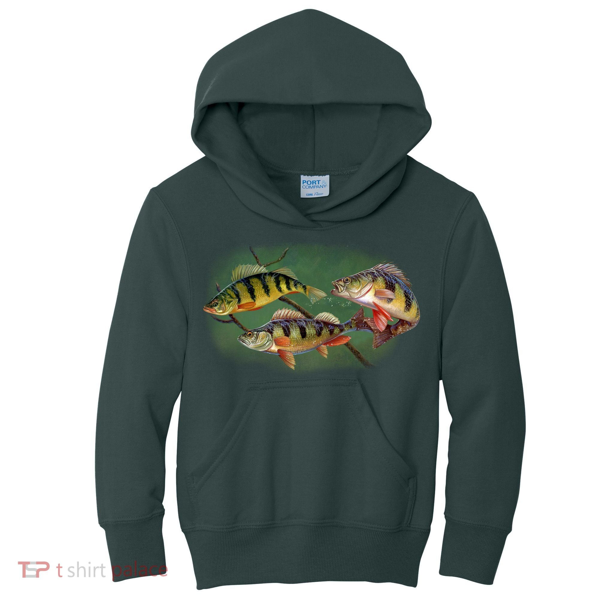 Perch Wild Life Fish Kids Hoodie