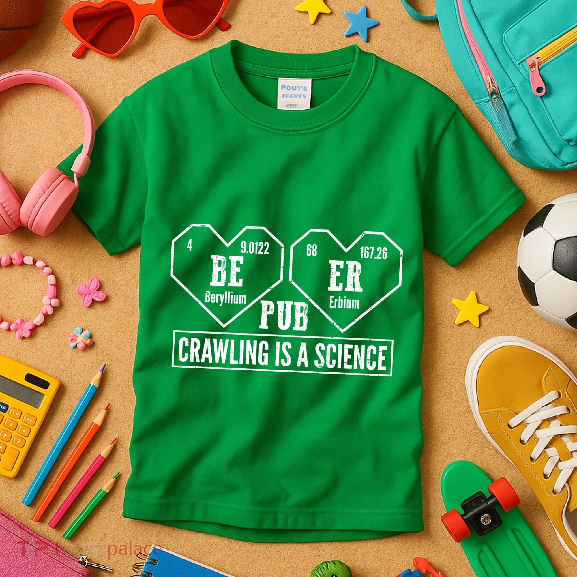 Periodic Table Beer Pub Crawling Is A Science Kids T-Shirt