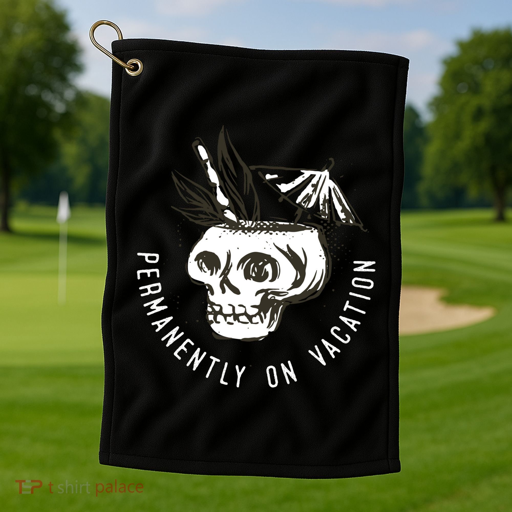 Permanently On Vacation Golf Towel