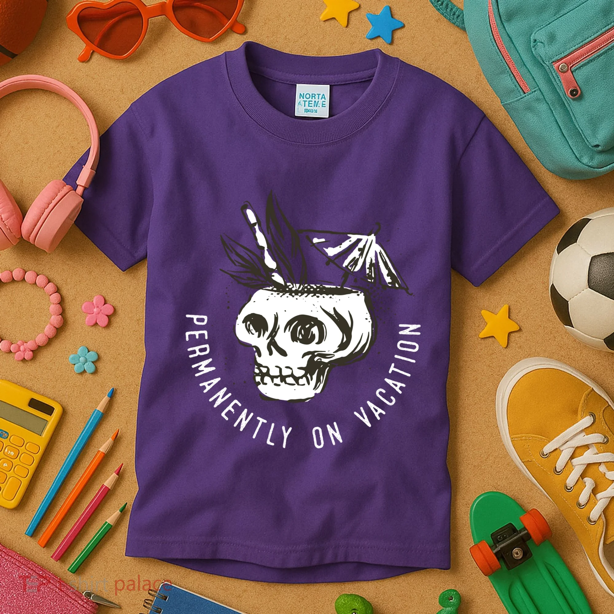 Permanently On Vacation Kids T-Shirt