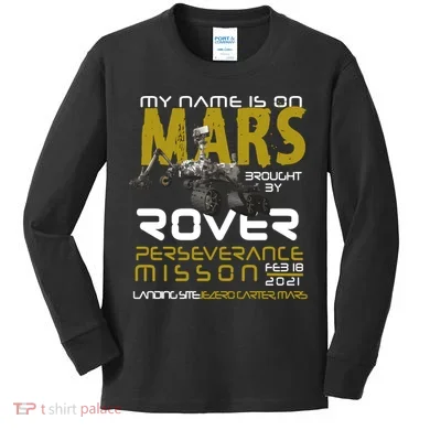 Perseverance Mars Rover Landing Kids Long Sleeve Shirt