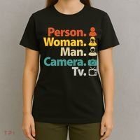 Person Woman Man Camera TV Donald Trump Cognitive Test T-Shirt thumb 4
