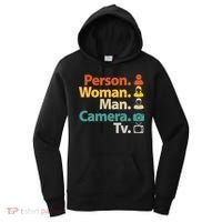 Person Woman Man Camera TV Donald Trump Cognitive Test Women's Hoodie thumb 0