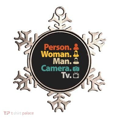 Person Woman Man Camera TV Donald Trump Cognitive Test Ornament
