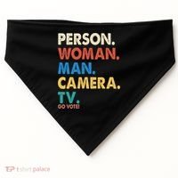 Person Woman Man Camera TV Go Vote USA-Made Doggie Bandana thumb 0