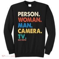 Person Woman Man Camera TV Go Vote Sweatshirt thumb 0