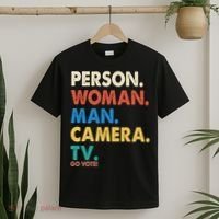 Person Woman Man Camera TV Go Vote T-Shirt thumb 2