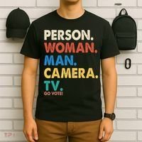 Person Woman Man Camera TV Go Vote T-Shirt thumb 6