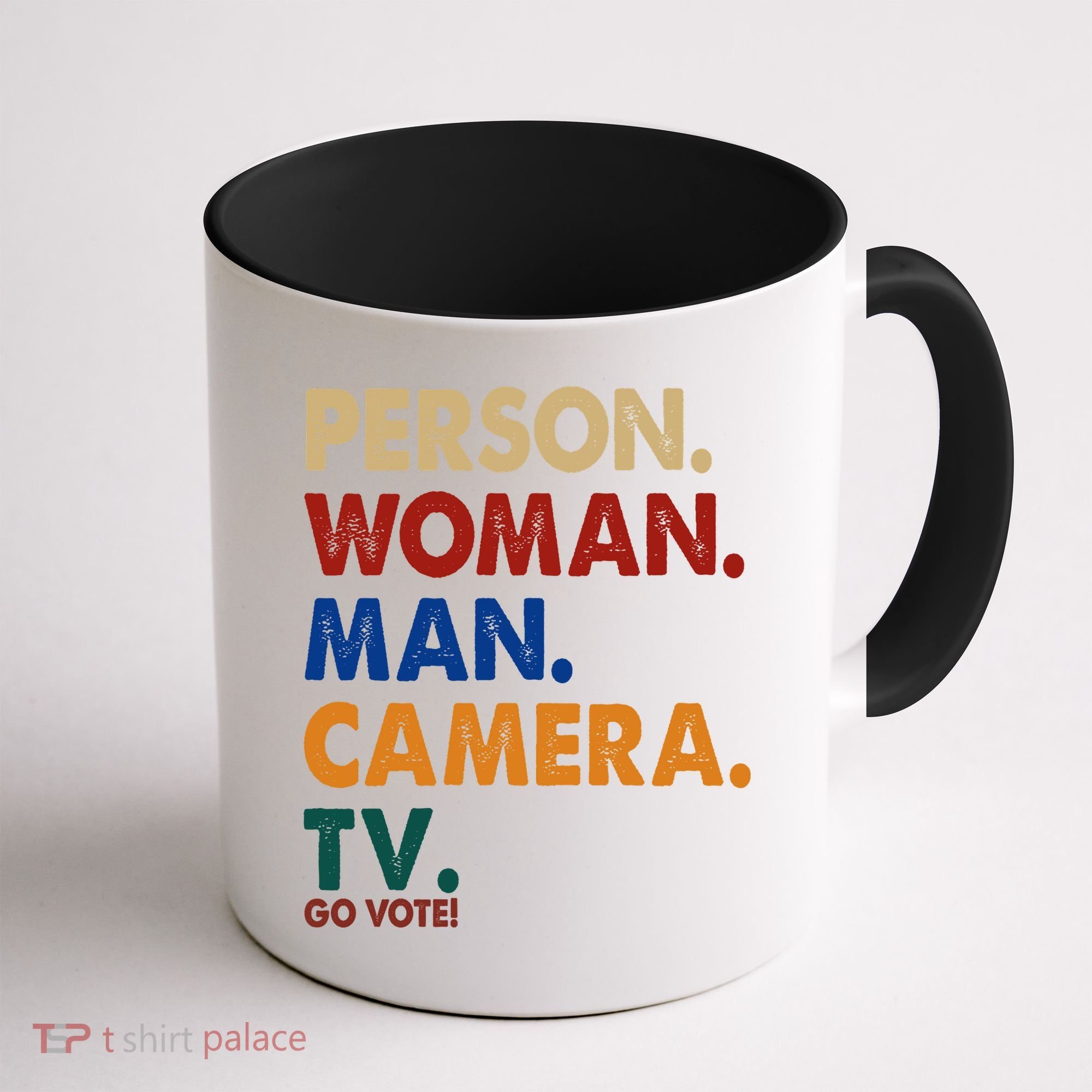 Person Woman Man Camera TV Go Vote Coffee Mug