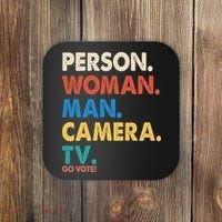 Person Woman Man Camera TV Go Vote Coaster thumb 0