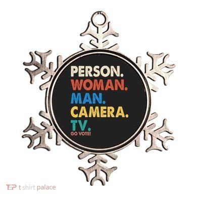 Person Woman Man Camera TV Go Vote Ornament