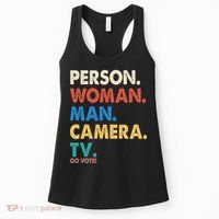 Person Woman Man Camera TV Go Vote Women's Tank Top thumb 0