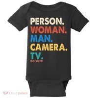 Person Woman Man Camera TV Go Vote Baby Bodysuit thumb 0